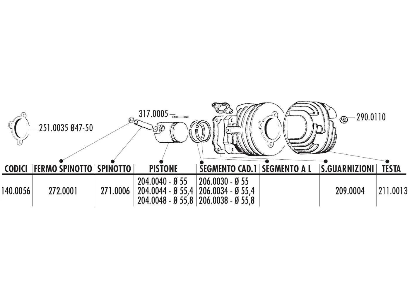 Zylinderkit Polini Grauguss Sport 102ccm 55mm Für Ape 50, Vespa PK 50, Special 50, XL 50 4 Zylinderkit Polini Grauguss Sport 102ccm 55mm Für Ape 50, Vespa PK 50, Special 50, XL 50 – Bild 2