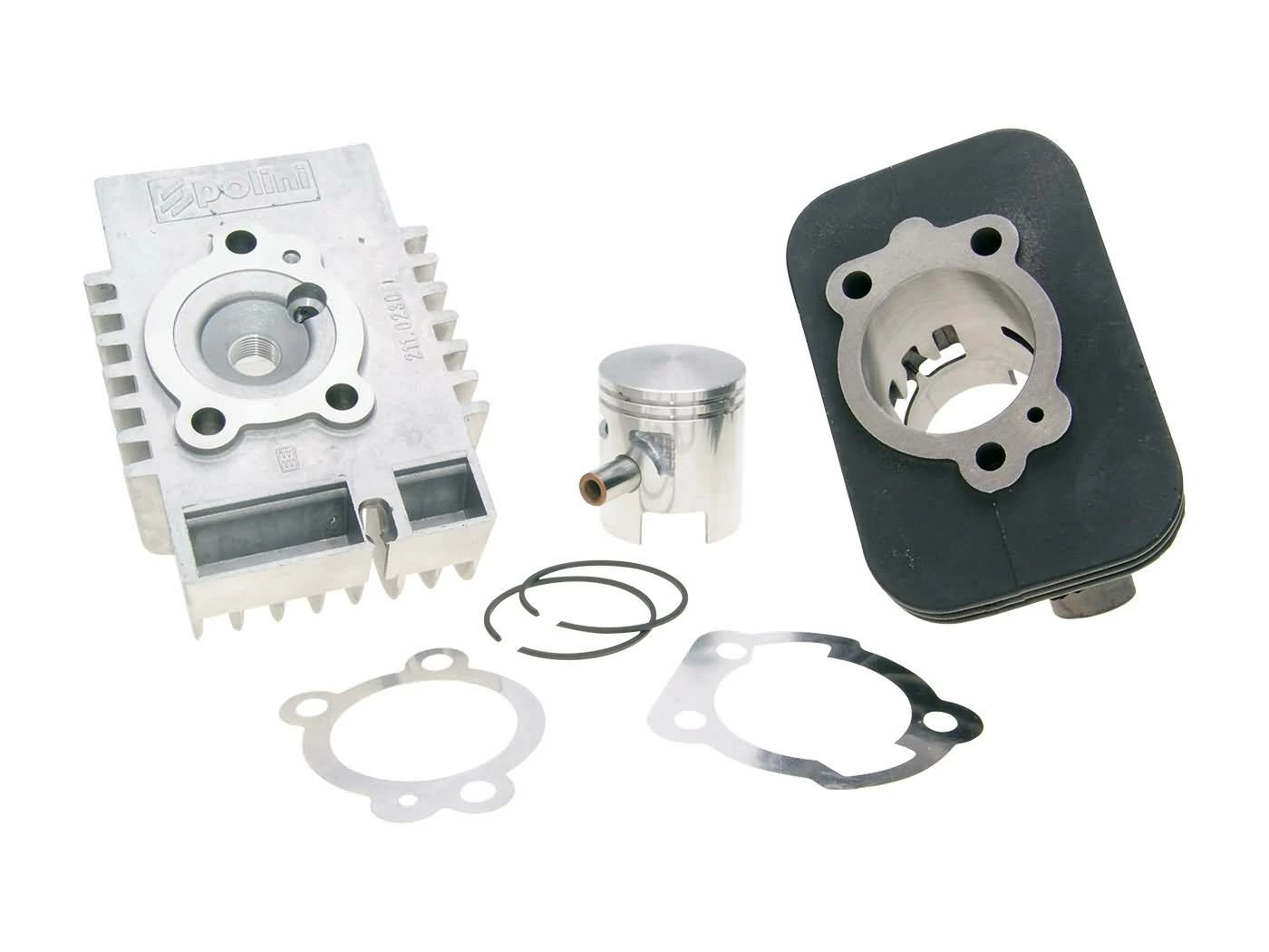 Zylinderkit Polini Grauguss Racing 63ccm 10mm Kolbenbolzen Für Piaggio Si, CBA, Eco, Bravo
