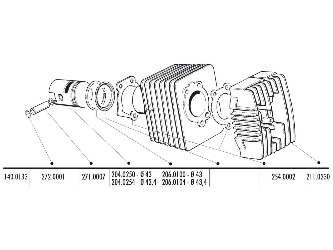 Zylinderkit Polini Grauguss Sport 63ccm 12mm Kolbenbolzen Für Piaggio, Vespa Bravo, Boss, Grillo, SI 4 Zylinderkit Polini Grauguss Sport 63ccm 12mm Kolbenbolzen Für Piaggio, Vespa Bravo, Boss, Grillo, SI – Bild 2
