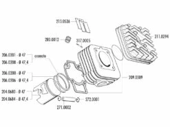 Zylinderkit Polini Grauguss Racing 70ccm 47mm Für Piaggio AC -Racing Planet Verkaufsgeschäft 140 0181 R exp