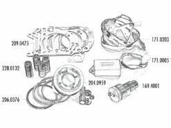 Zylinder Dichtungssatz Polini 300ccm 75mm Für Piaggio 300ie 4T LC Quasar
