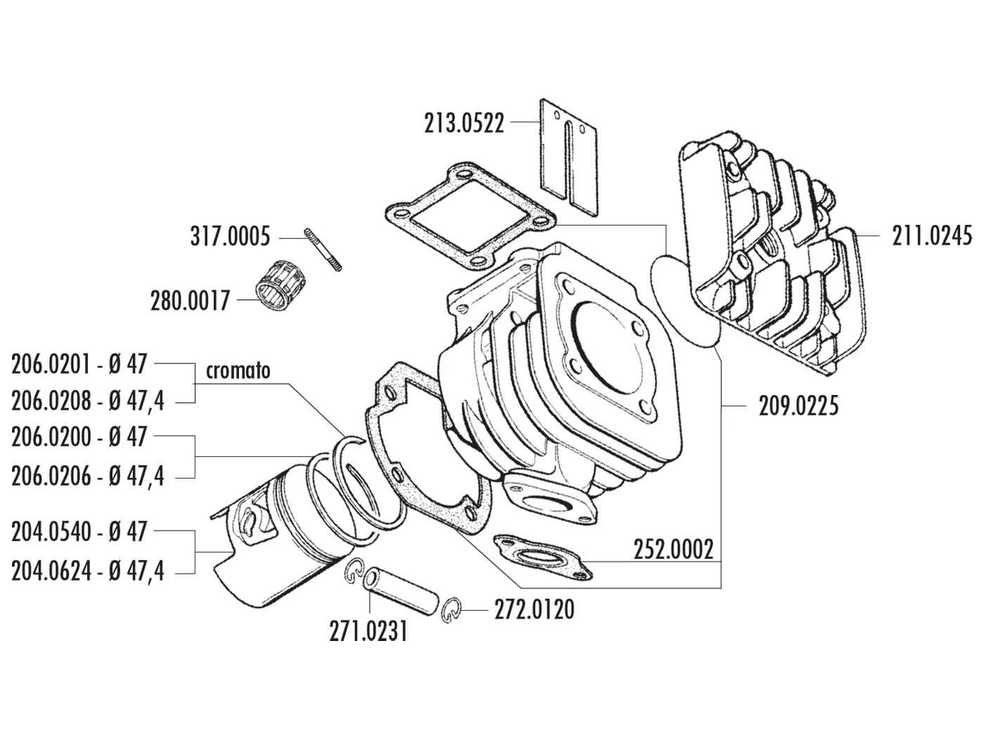 Zylinderkit Polini Grauguss Racing 70ccm Für Minarelli Stehend 4 Zylinderkit Polini Grauguss Racing 70ccm Für Minarelli Stehend – Bild 2