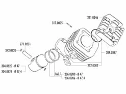 Zylinderkit Polini Grauguss Sport 70ccm Für Minarelli Liegend AC -Racing Planet Verkaufsgeschäft 166 0076 exp