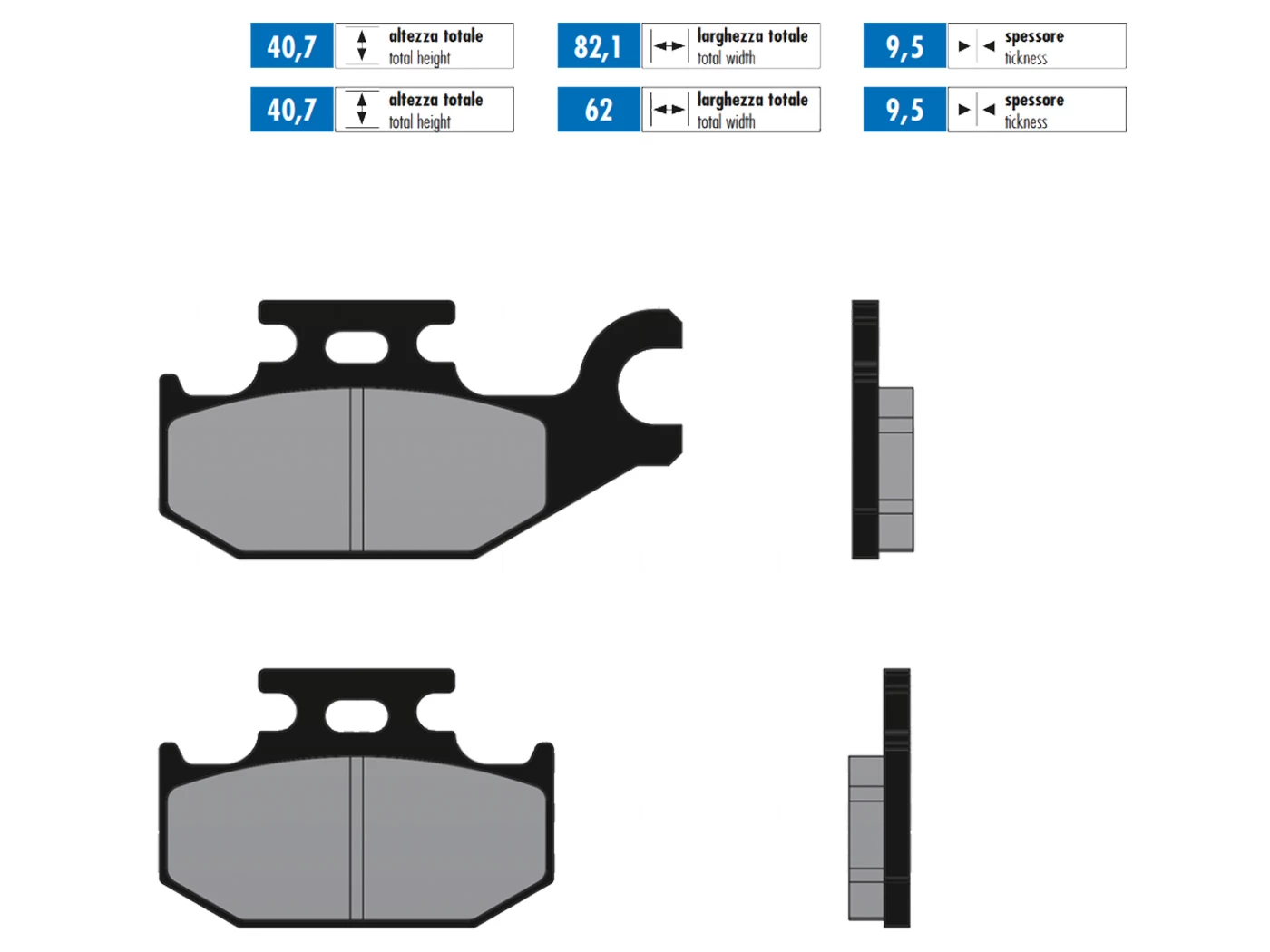 Bremsbeläge Polini Organisch Für Suzuki Burgman 125, 150, 250, Sixteen 125, 150 4 Bremsbeläge Polini Organisch Für Suzuki Burgman 125, 150, 250, Sixteen 125, 150 – Bild 2