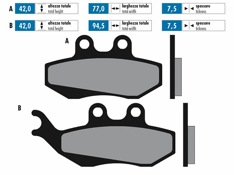 Bremsbeläge Polini Organisch Für Aprilia Gilera MBK Yamaha 4 Bremsbeläge Polini Organisch Für Aprilia Gilera MBK Yamaha – Bild 2