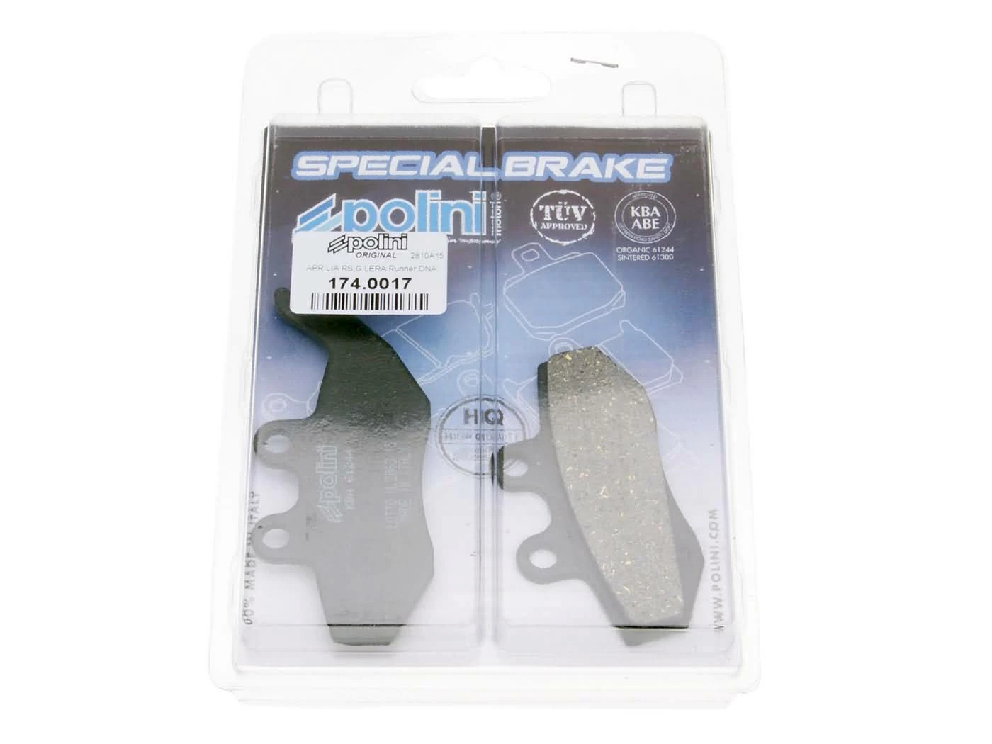 Bremsbeläge Polini Organisch Für Aprilia Gilera MBK Yamaha 3 Bremsbeläge Polini Organisch Für Aprilia Gilera MBK Yamaha