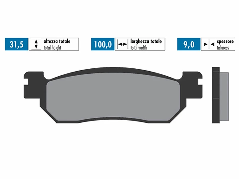 Bremsbeläge Polini Organisch Für MBK City Line, Skyliner, Yamaha Majesty 4 Bremsbeläge Polini Organisch Für MBK City Line, Skyliner, Yamaha Majesty – Bild 2