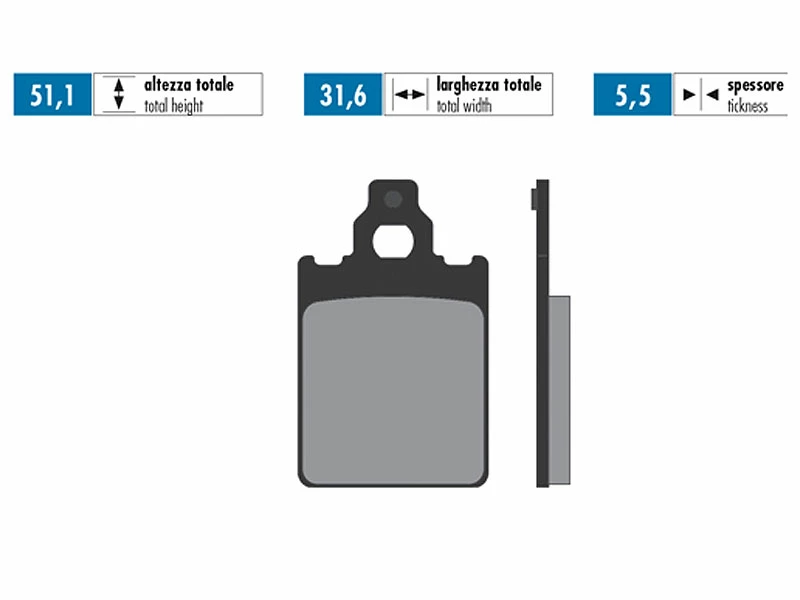 Bremsbeläge Polini Organisch Für Piaggio Quartz, Italjet Formula, Piaggio SKR 4 Bremsbeläge Polini Organisch Für Piaggio Quartz, Italjet Formula, Piaggio SKR – Bild 2