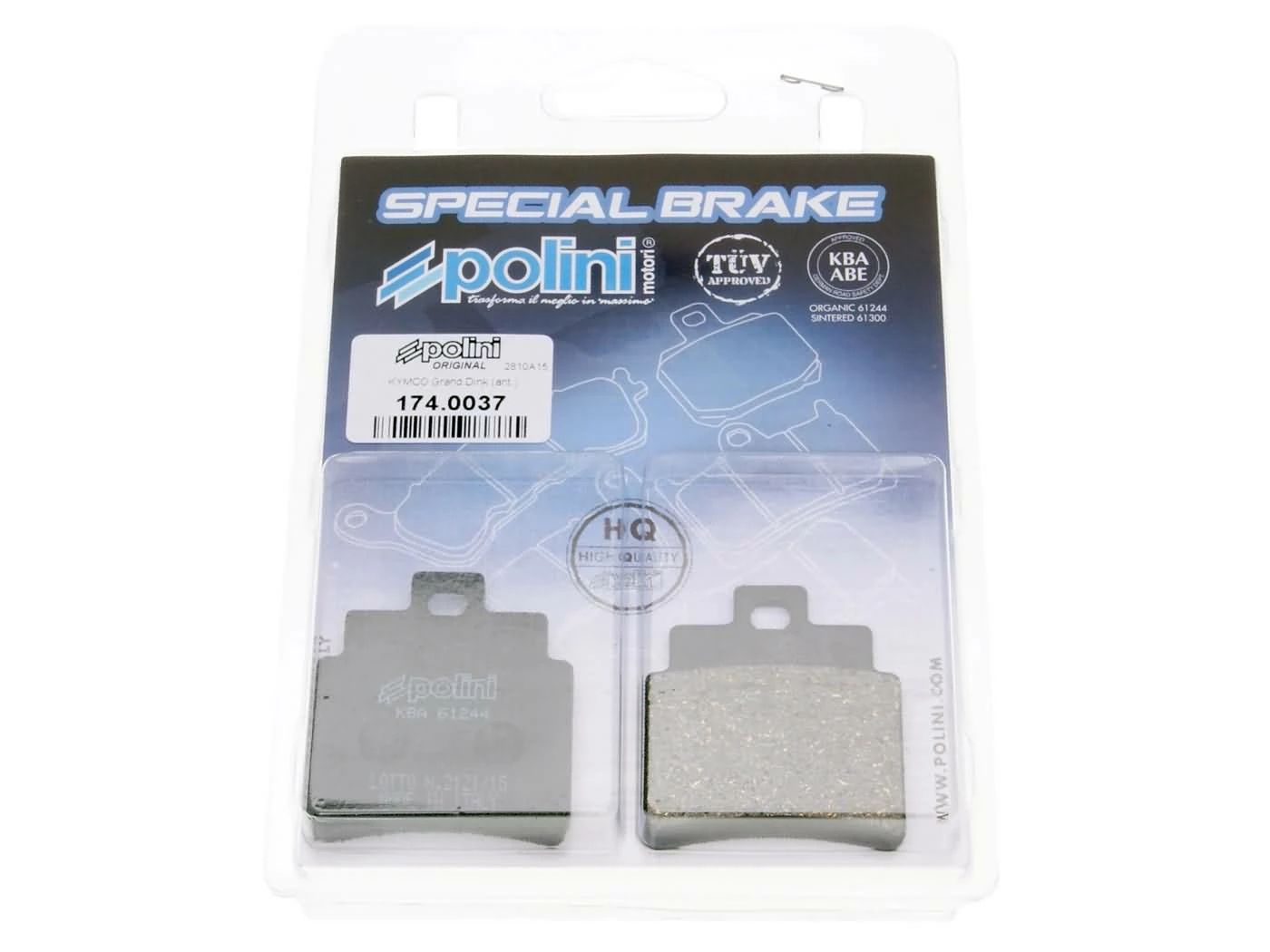 Bremsbeläge Polini Organisch Für Kymco KXR, MXU, Maxxer, SYM GTS 3 Bremsbeläge Polini Organisch Für Kymco KXR, MXU, Maxxer, SYM GTS
