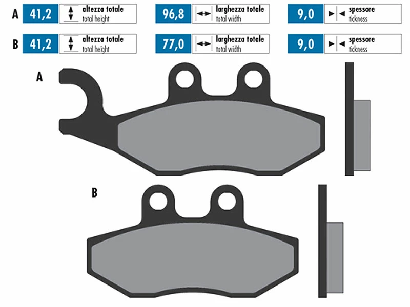 Bremsbeläge Polini Organisch Für Aprilia, Derbi, Gilera, Piaggio, Vespa 4 Bremsbeläge Polini Organisch Für Aprilia, Derbi, Gilera, Piaggio, Vespa – Bild 2