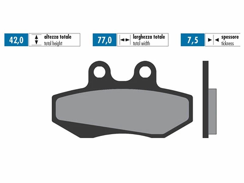 Bremsbeläge Polini Organisch Für Aprilia, CH, Motorhispania, Rieju 4 Bremsbeläge Polini Organisch Für Aprilia, CH, Motorhispania, Rieju – Bild 2