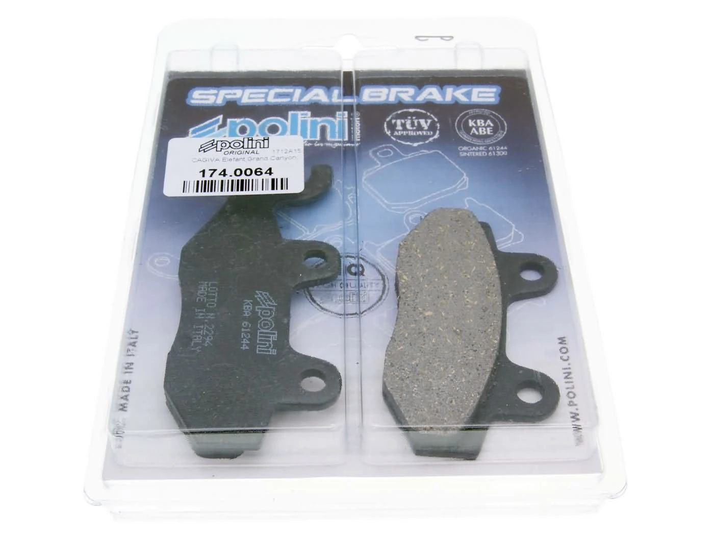 Bremsbeläge Polini Organisch Für Kymco, Yamaha, Hyosung 3 Bremsbeläge Polini Organisch Für Kymco, Yamaha, Hyosung