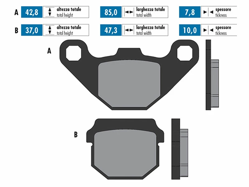 Bremsbeläge Polini Organisch Für CPI Hyosung Keeway Peugeot 4 Bremsbeläge Polini Organisch Für CPI Hyosung Keeway Peugeot – Bild 2