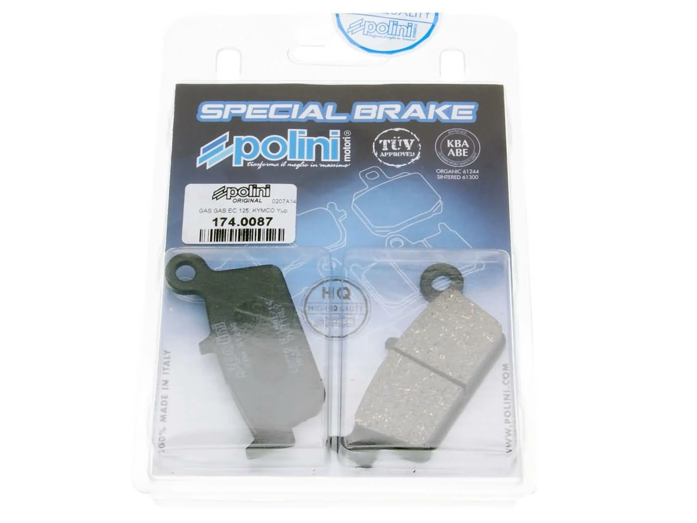 Bremsbeläge Polini Organisch Für Kymco Curio, Fever ZXI, ZXII, KB50, Top Boy, Honda Lead, Shadow 2 Bremsbeläge Polini Organisch Für Kymco Curio, Fever ZXI, ZXII, KB50, Top Boy, Honda Lead, Shadow