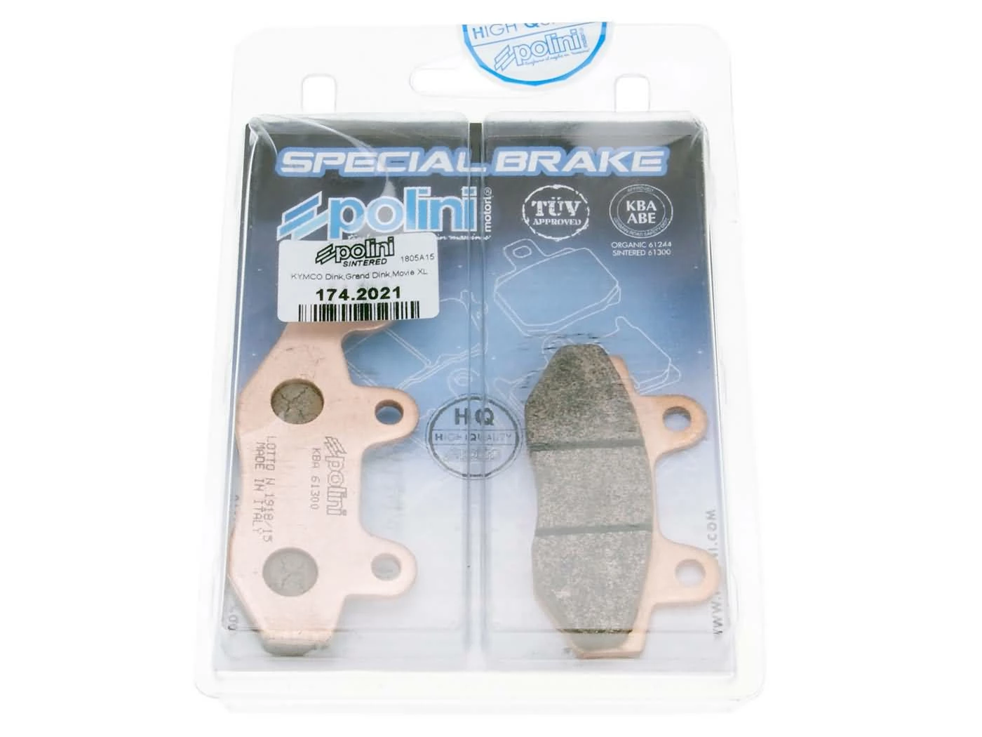 Bremsbeläge Polini Sinter Für Hyosung, Kymco, Rex 3 Bremsbeläge Polini Sinter Für Hyosung, Kymco, Rex