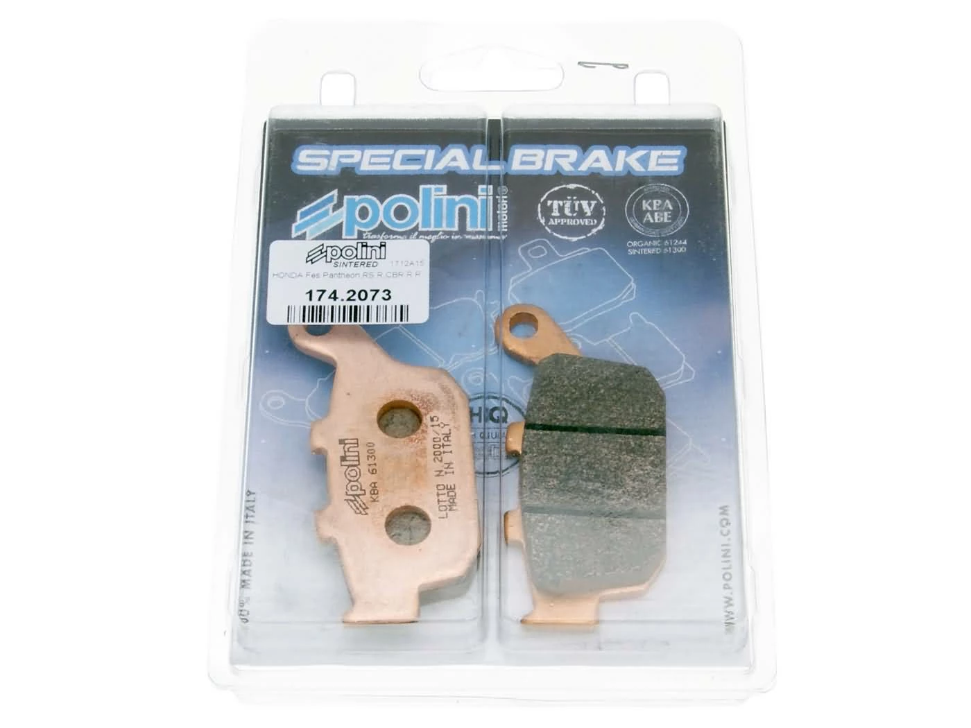 Bremsbeläge Polini Sinter Für Honda Foresight, Pantheon 3 Bremsbeläge Polini Sinter Für Honda Foresight, Pantheon