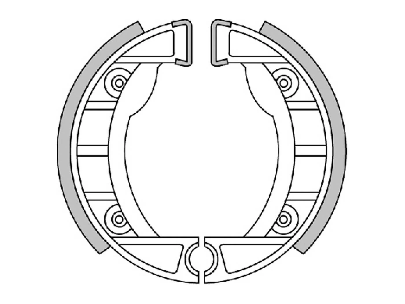 Bremsbackensatz Polini 105x20mm Für Trommelbremse Für Piaggio / Vespa Ciao, Bravo, Grillo, SI, Vespino Modelle Mit Gussrad 4 Bremsbackensatz Polini 105x20mm Für Trommelbremse Für Piaggio / Vespa Ciao, Bravo, Grillo, SI, Vespino Modelle Mit Gussrad – Bild 2