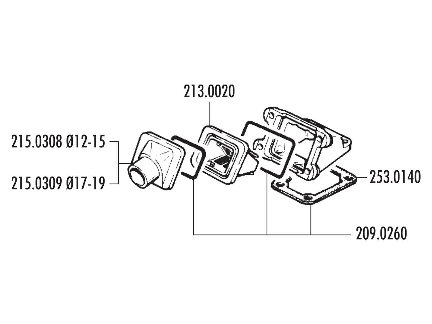 Ansaugstutzen Polini Membran 19/24mm Für Peugeot 103, 103 SP, HP, MVL 50 4 Ansaugstutzen Polini Membran 19/24mm Für Peugeot 103, 103 SP, HP, MVL 50 – Bild 2